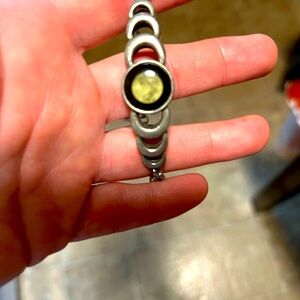 The Moon drop bracelet absorbs daylight & glows in the dark. 🌖 Measures 8"